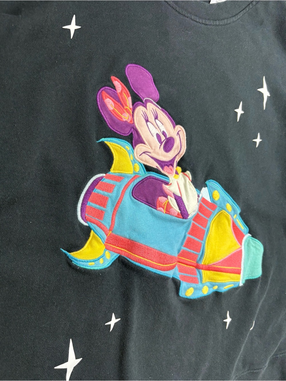 Disney Black Graphic Crewneck Sweater with Colorful Rocket Motif - Picture 3 of 7